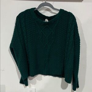 Mudd Dark Green Cable Knit Sweater